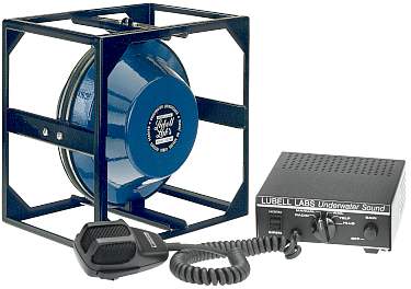Lubell System 3300: caged LL916C speaker, siren amplifier and hand microphone